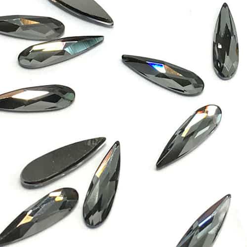 Black Beachwood Shaft Multi-Colored Swarovski Crystal Encrusted