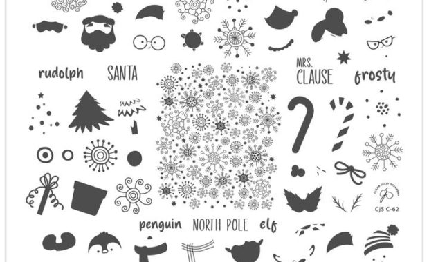 cast of christmas cuties cjs c 62 steel nail art layered stamping plate web 720x